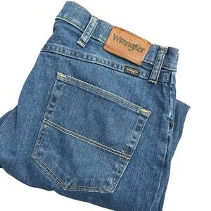 Wrangler Mens‎ Jeans 38x30 Blue Comfort Fit Straight Leg Denim Casual